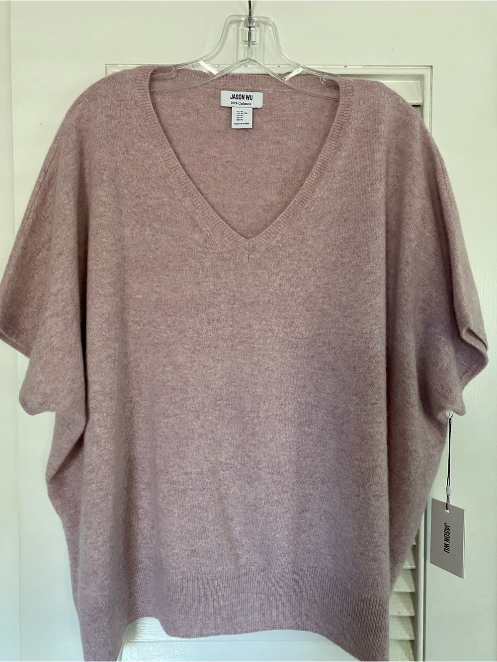 Jason Wu Dusty Mauve V-Neck Cashmere-Blend Pullover